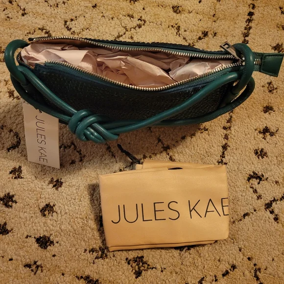 NWT JULES KAE BECCA CRYSTAL SHOULDER BAG, EMERALD - Picture 6 of 10